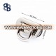 luxury quality leather bag flip lock in silver color